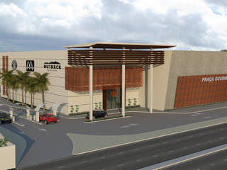 ARQUITETURA - SHOPPING GOURMET, Sotto Mayor Arquitetura e Urbanismo Sotto Mayor Arquitetura e Urbanismo Commercial spaces Bricks