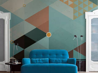 Geometric Sky Pixers Salon original wall mural,wallpaper,geometry,abstract,retro,geometric
