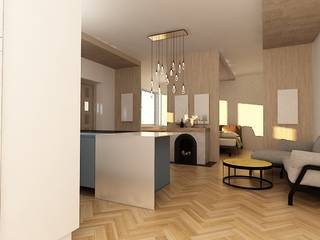 Квартира для архитектора, Dstudio.M Dstudio.M Living room Wood Wood effect