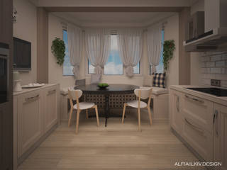 MOSKOVSKIY, Alfia Ilkiv Interior Designer Alfia Ilkiv Interior Designer Cocinas de estilo ecléctico Tablero DM