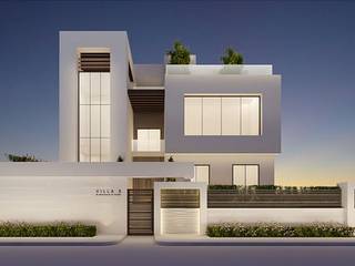 Elegant Modern Exterior Design Ideas , IONS DESIGN IONS DESIGN Minimalistische Häuser Kalkstein Weiß