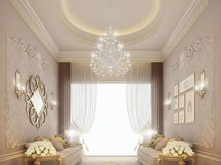Stylish Sitting Room Design, IONS DESIGN IONS DESIGN Ausgefallene Wohnzimmer Kupfer/Bronze/Messing Beige