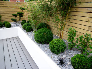 Small, low maintenance garden Yorkshire Gardens Minimalist style garden Wood-Plastic Composite artificial lawn,eco deck