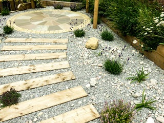 Modern Garden with a rustic twist Yorkshire Gardens Modern Garden sleepers
