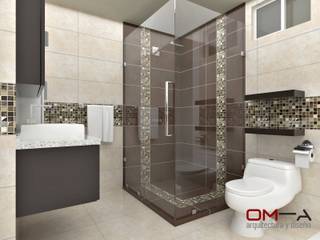 Diseño interior en apartamento , om-a arquitectura y diseño om-a arquitectura y diseño Casas de banho modernas