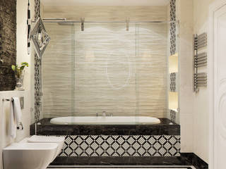 Ванная комната "Black & white" vol. 1, Студия дизайна Дарьи Одарюк Студия дизайна Дарьи Одарюк Modern bathroom