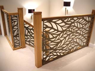 Laser cut screens - Balustrade infill - Frond design, miles and lincoln miles and lincoln Pasillos, vestíbulos y escaleras modernos