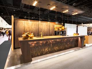 Laser cut screens - Kitchen island - Network design, miles and lincoln miles and lincoln 모던스타일 주방