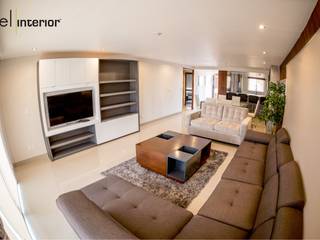 Departamento Quintas del Mar, el interior el interior Modern living room Wood Wood effect