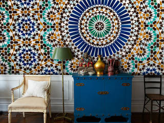 Moroccan Tiles Pixers Phòng khách phong cách thực dân pattern,tiles,moroccan,colonial,mediterrean,wall mural,wallpaper