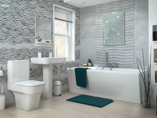 Black&White waves Pixers Bagno moderno wall mural,wallpaper,paper,boats,waves,,'