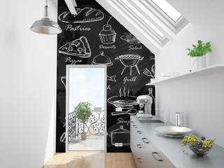 Blackboard Pixers Nowoczesna kuchnia wallpaper,wall mural,blackboard,chalk