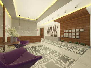 ŞEKİP UYAL APARTMANI GİRİŞ TASARIMI , Ofis 352 Mimarlık Hizmetleri Ofis 352 Mimarlık Hizmetleri Modern corridor, hallway & stairs