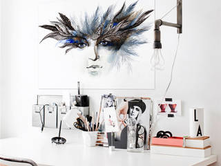 Venetian Mask Pixers Modern study/office wall mural,wallpaper,print,poster,woman,girl,face,feathers,mask,carnival