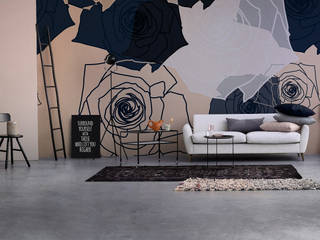 More Nature Pixers Modern Living Room Multicolored flowers,wall mural,pattern,wallpaper