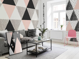 Pastel triangles Pixers Living room pastel,pastels,triangles,wall mural,wallpaper