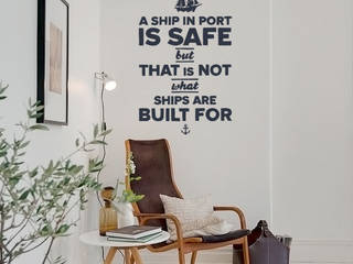 A Ship in Port is Safe But... Pixers Bureau scandinave Bleu wall decal,wall sticker,wall mural,wallpaper,motivation