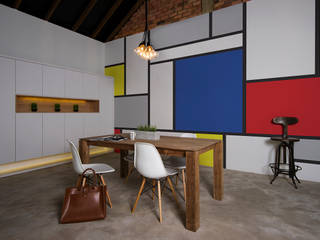 Mondrian Pixers Minimalist dining room Multicolored mondrian,art,modern art,wall mural,wallpaper