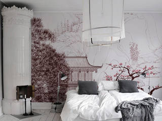 Cherry blossom Pixers Asian style bedroom japan,japanese,cherry,blossom,wall mural,wallpaper