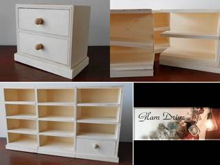 100均DIY ドロワー, Glam Drive Glam Drive Salas de entretenimiento Madera Acabado en madera