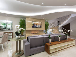 Casa Villa, Designer de Interiores e Paisagista Iara Kílaris Designer de Interiores e Paisagista Iara Kílaris Soggiorno moderno Marmo Beige