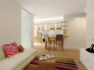 Дизайн интерьера однокомнатной квартиры 40 кв.м., Студия Инстильер | Studio Instilier Студия Инстильер | Studio Instilier Living room