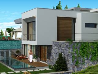 BELVEDERE, ARTIBODRUM MİMARLIK MÜH.İNŞ.TAAH.TİC.LTD.ŞTİ ARTIBODRUM MİMARLIK MÜH.İNŞ.TAAH.TİC.LTD.ŞTİ Modern houses Solid Wood Multicolored