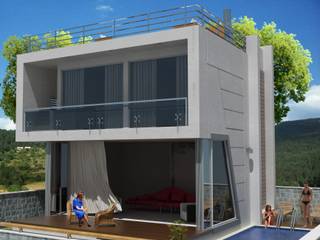 VILLA ARZUM, ARTIBODRUM MİMARLIK MÜH.İNŞ.TAAH.TİC.LTD.ŞTİ ARTIBODRUM MİMARLIK MÜH.İNŞ.TAAH.TİC.LTD.ŞTİ Casas modernas Tijolo