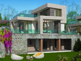 EKOL-YALIKAVAK, ARTIBODRUM MİMARLIK MÜH.İNŞ.TAAH.TİC.LTD.ŞTİ ARTIBODRUM MİMARLIK MÜH.İNŞ.TAAH.TİC.LTD.ŞTİ Casas modernas Pedra