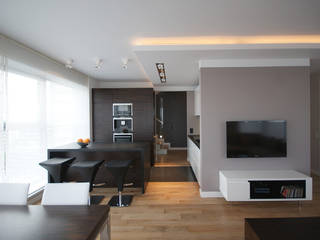 Wnętrze apartamentu Warszawa Mokotów, ON/OFF Architekci ON/OFF Architekci Modern living room