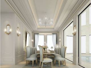 Gorgeous Dining Room Design, IONS DESIGN IONS DESIGN 지중해스타일다이닝 룸 대리석 파랑