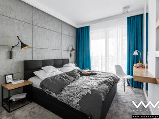 sypialnia z betonem, WMA Design WMA Design Modern style bedroom