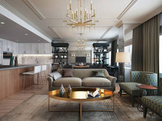 Green Gray, KAPRANDESIGN KAPRANDESIGN Eclectic style living room Wood Wood effect