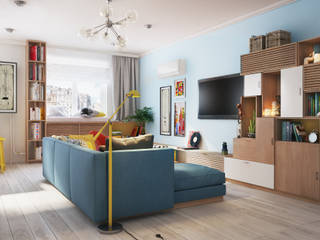 Zelena apartment, Polygon arch&des Polygon arch&des Phòng khách phong cách tối giản