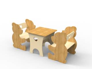 Комплект из двух скамеек и столика "Медвежата", DreamlandHouse DreamlandHouse Детская комнатa в классическом стиле