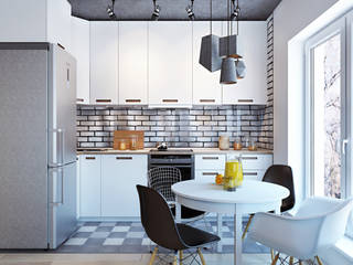 Loft apartment, Polygon arch&des Polygon arch&des Minimalist kitchen