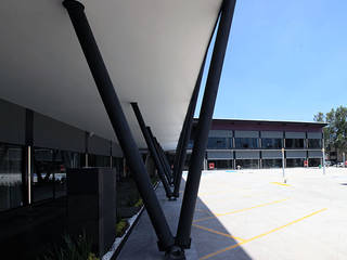 Plaza Básica, PASQUINEL Studio PASQUINEL Studio industrial style corridor, hallway & stairs