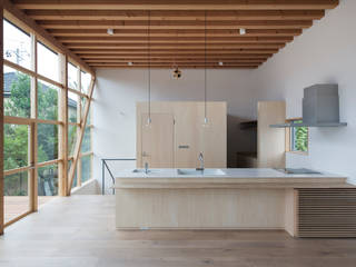 module grid house, 山路哲生建築設計事務所 山路哲生建築設計事務所 Kitchen Wood Wood effect