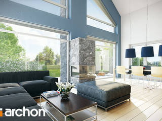 Projekt: Dom w laurach (G2P) homify Nowoczesny salon projekt domu,dom,wnętrze,salon,ARCHON