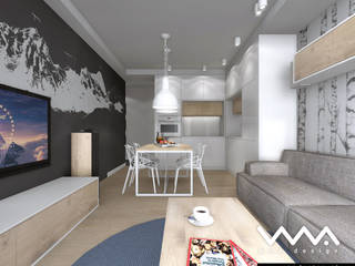 salon z aneksem i górami, WMA Design WMA Design