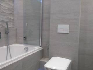 Łazienka minimalistyczna, bratbud bratbud Salle de bain moderne Céramique Gris