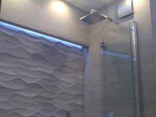 Łazienka minimalistyczna, bratbud bratbud Salle de bain moderne Céramique Gris
