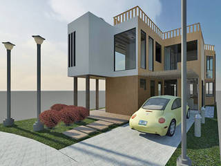 ECO - residencia, Loft estudio C.A. Loft estudio C.A. Minimalistyczne domy Drewno O efekcie drewna