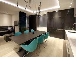 apartament Chodkiewicza, ON/OFF Architekci ON/OFF Architekci Dining room پلاسٹک