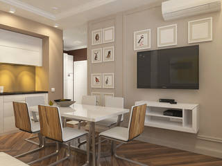 Трехкомнатная в СПб, Design interior OLGA MUDRYAKOVA Design interior OLGA MUDRYAKOVA Moderne Küchen Holzwerkstoff Braun