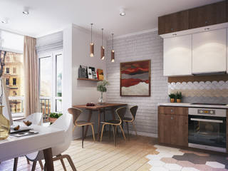 Myalik Apartment, Polygon arch&des Polygon arch&des Scandinavian style kitchen