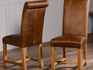 Leather Dining Chairs, Modish Living Modish Living Столовая комната в рустикальном стиле Кожа Серый