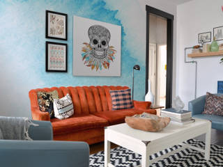 Smiling Spirit Pixers Eclectic style living room wall mural,wallpaper,skull,canvas,canvas