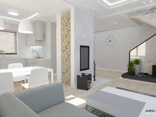 DOM W LEGIONOWIE, WNĘTRZNOŚCI Projektowanie wnętrz i mebli WNĘTRZNOŚCI Projektowanie wnętrz i mebli Modern living room