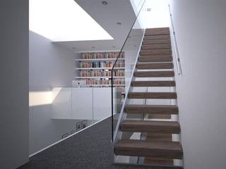 Housing 175, Andrew Wallace Architects Andrew Wallace Architects Modern corridor, hallway & stairs